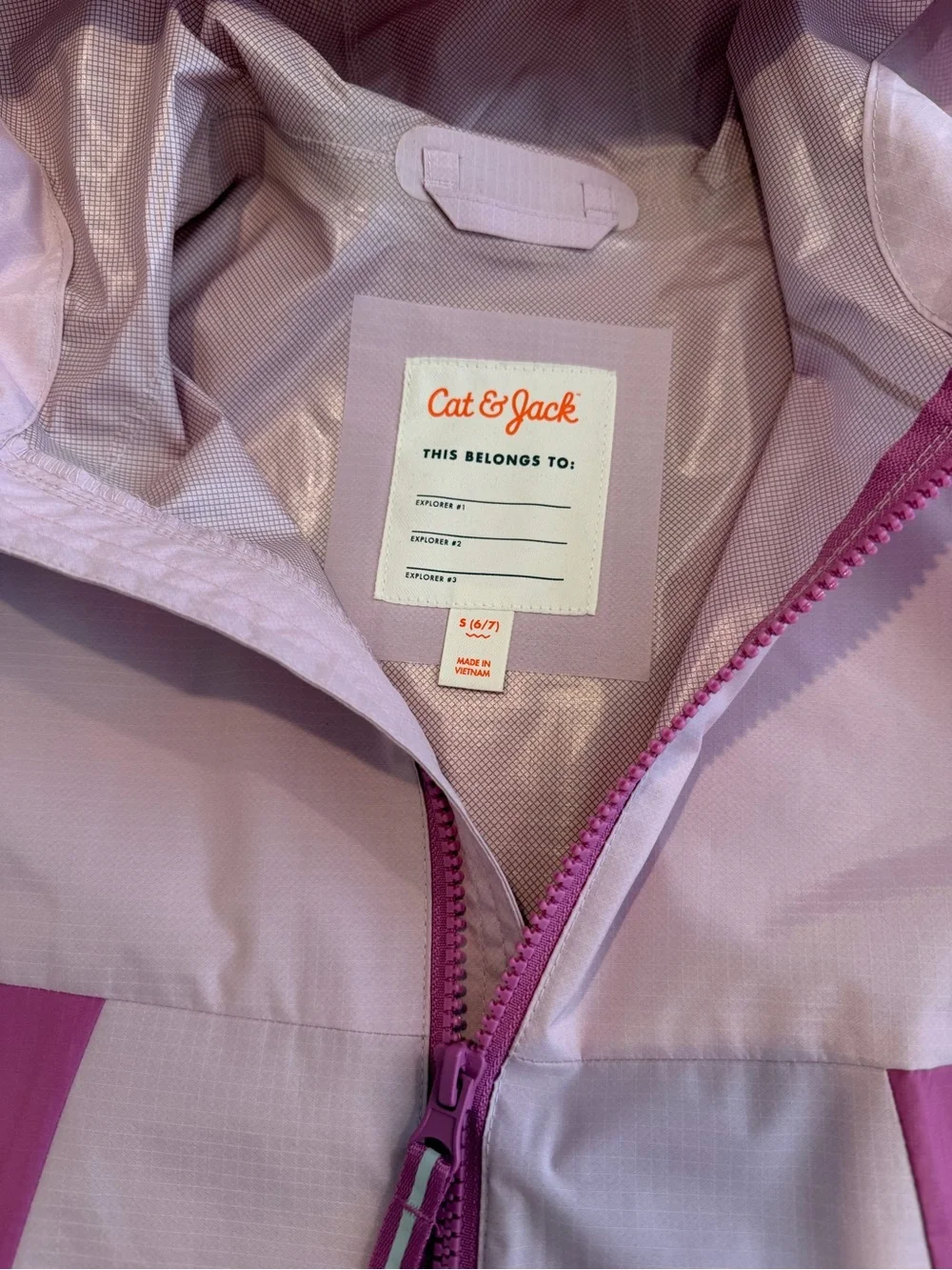 Cat & Jack - Size S (6-7) - Two toned purple Hooded Rain Jacket